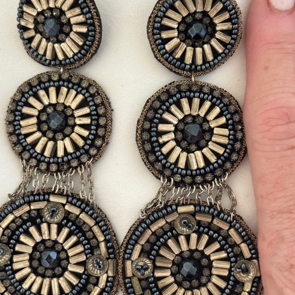 Gorgeous Beaded Drop Statement Earrings!